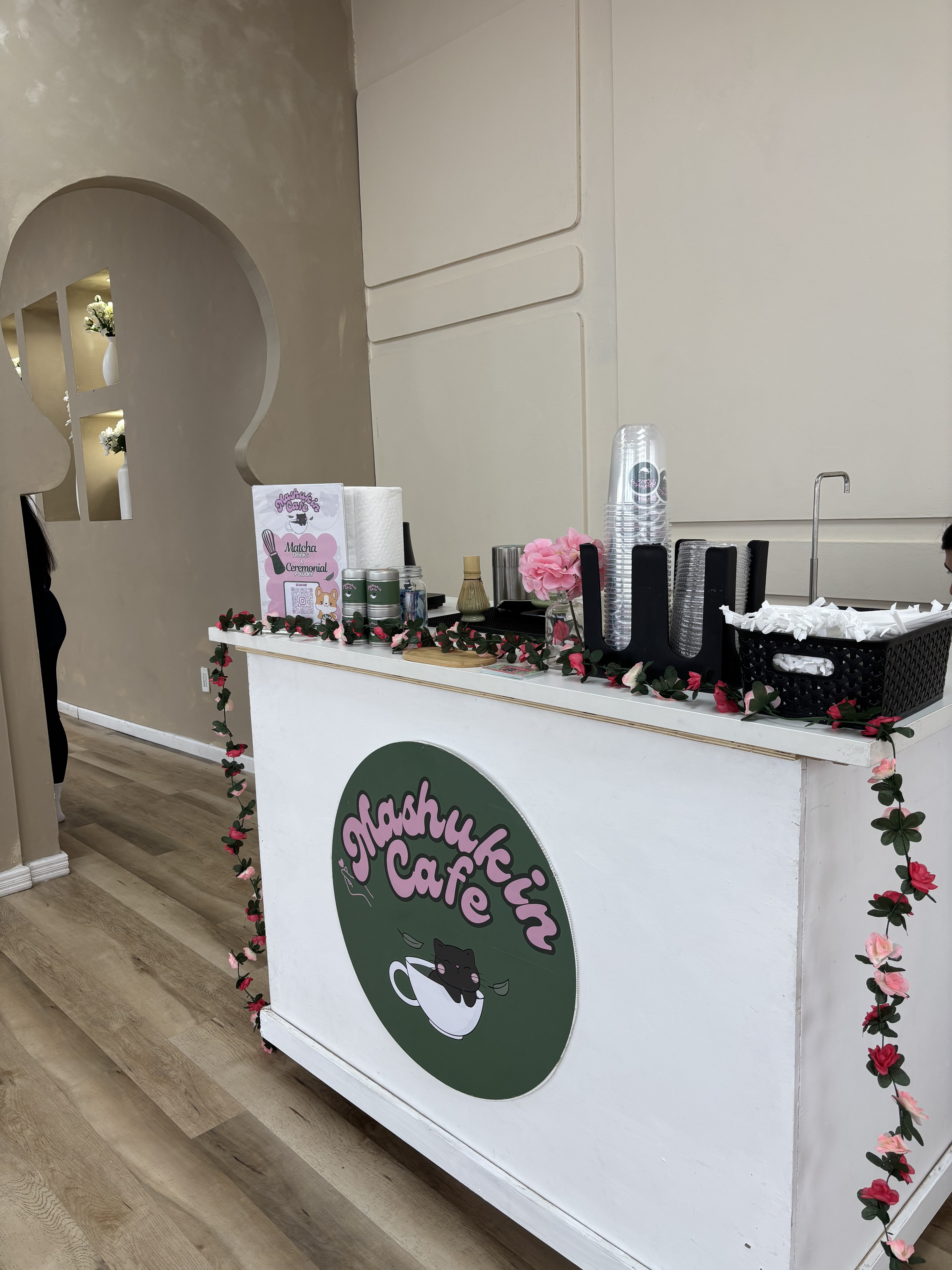 Mashuk Cafein matcha bar setup